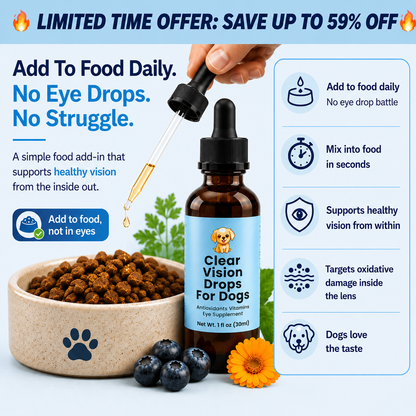 ClearVision™ Drops — Daily Eye Support for Senior Dogs