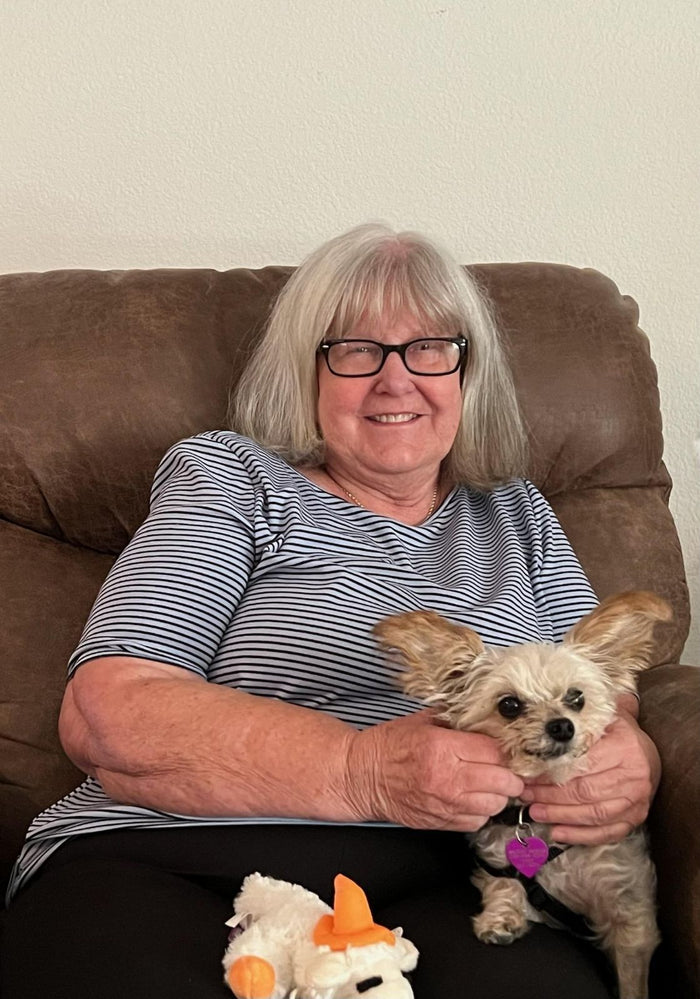 Karen C. with her dog Luna